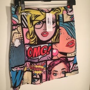 New comic book print skirt